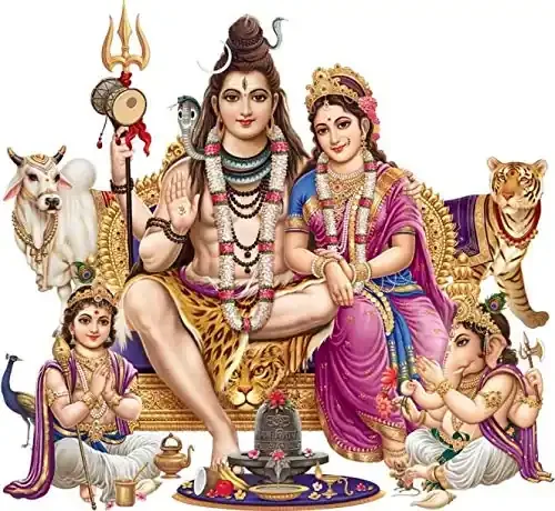 Rangoli god & God‘s Large Shiv Darbar Modern Art 113 Sticker 50×70 cm (Pack of 1)