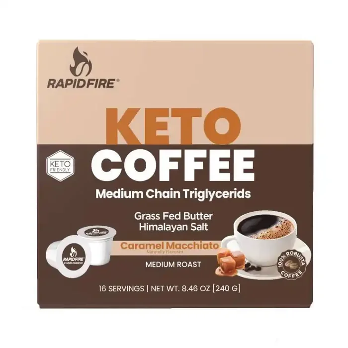 Rapid Fire Coffee Caramel Macchiato Medium Roast Coffee Pods – 16ct