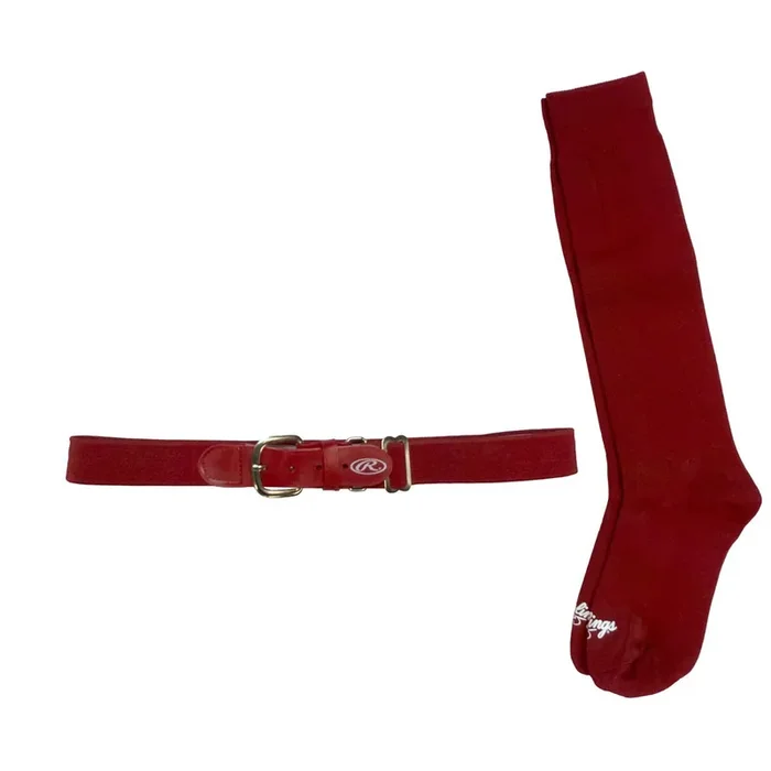 Rawlings Baseball Belt & Sock Combo (small/red)