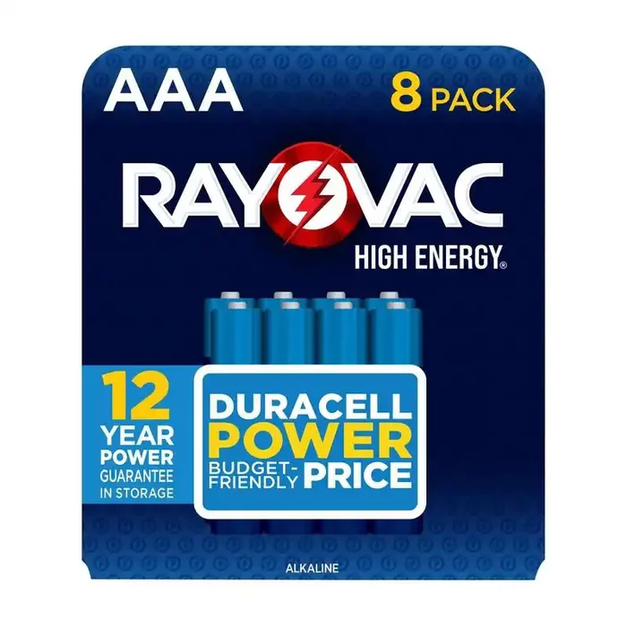 Rayovac High Energy AAA Batteries 8pk – Alkaline Battery Single-Use, 1.5V, 11g
