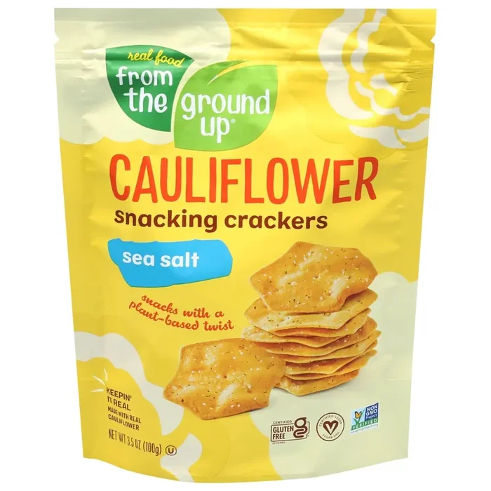 Real Food From the Ground Up Cauliflower Sea Salt Snacking Crackers 3.5 oz
