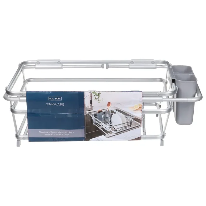 Real Home Innovations Satin Aluminum/Gray Expandable Dish Rack 1 ea