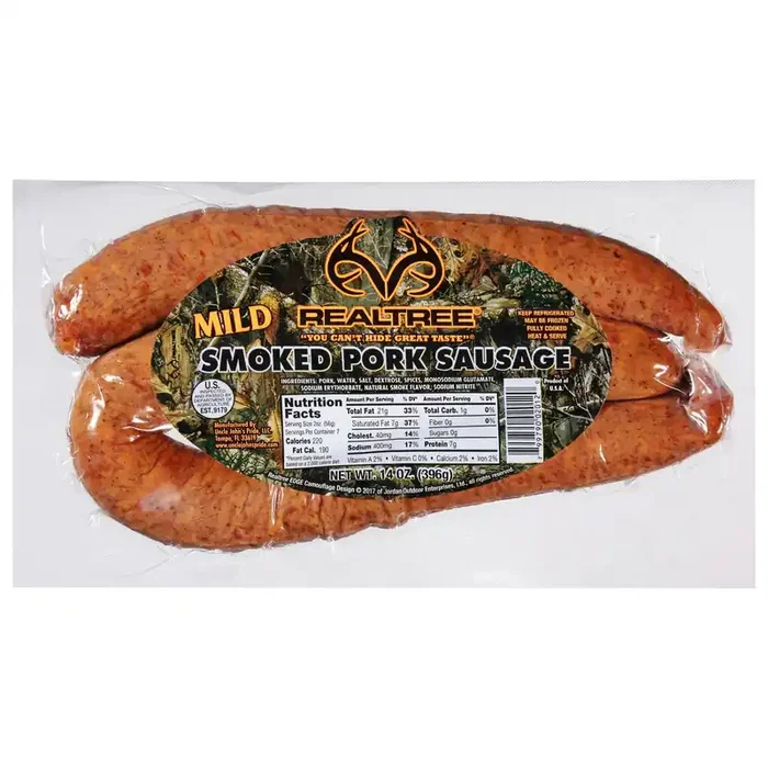 Realtree Mild Smoked Pork Sausage 14 oz