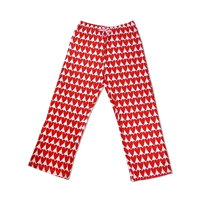 Red & Pink Heart Print Lounge Pants, Assorted Sizes, 1 Ct