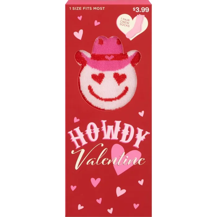 Red & Pink Socks In Gift Box, Assorted Designs, 1 Ct