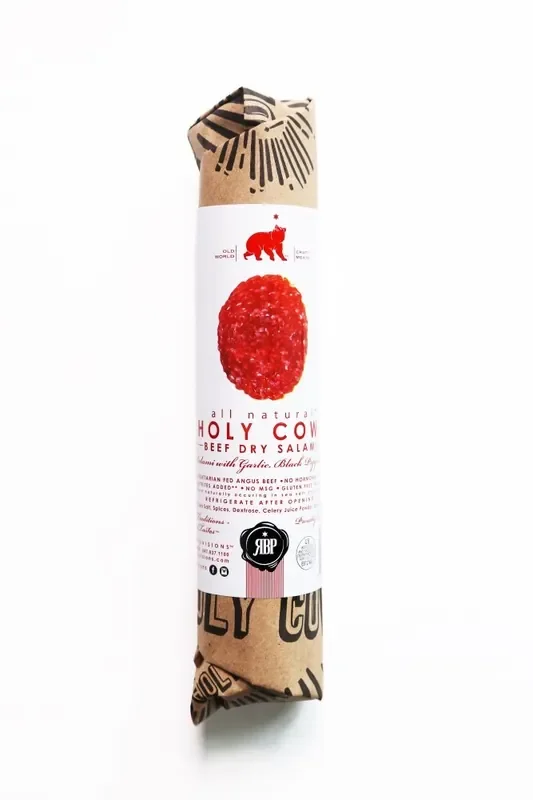 Red Bear Provisions All Natural Holy Cow Beef Dry Salami Chub