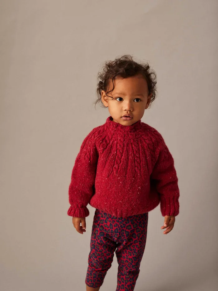 Red Mock Neck Baby Sweater