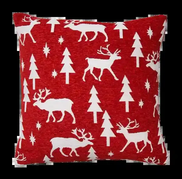 Red Plush Deer Pillow