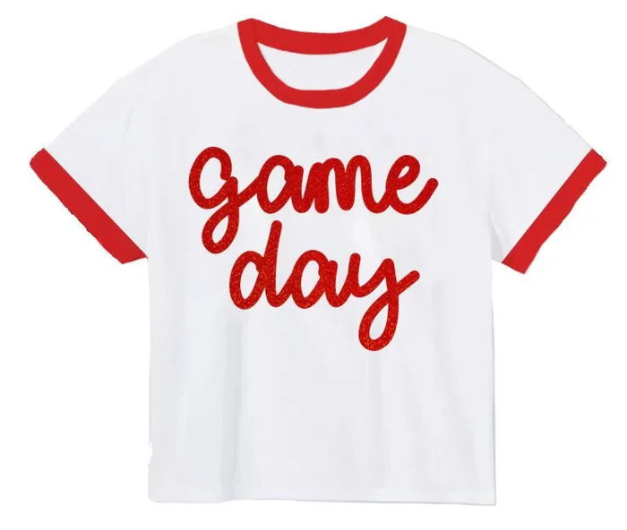 RED TINSEL GAME DAY RINGER BOXY T’