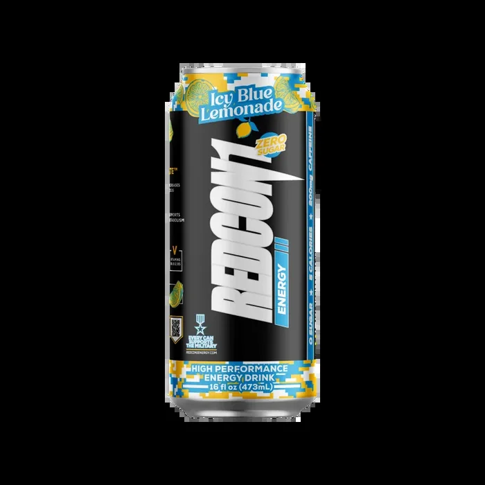 Redcon1 Energy Zero Sugar High Performance Icy Blue Lemonade Energy Drink Can