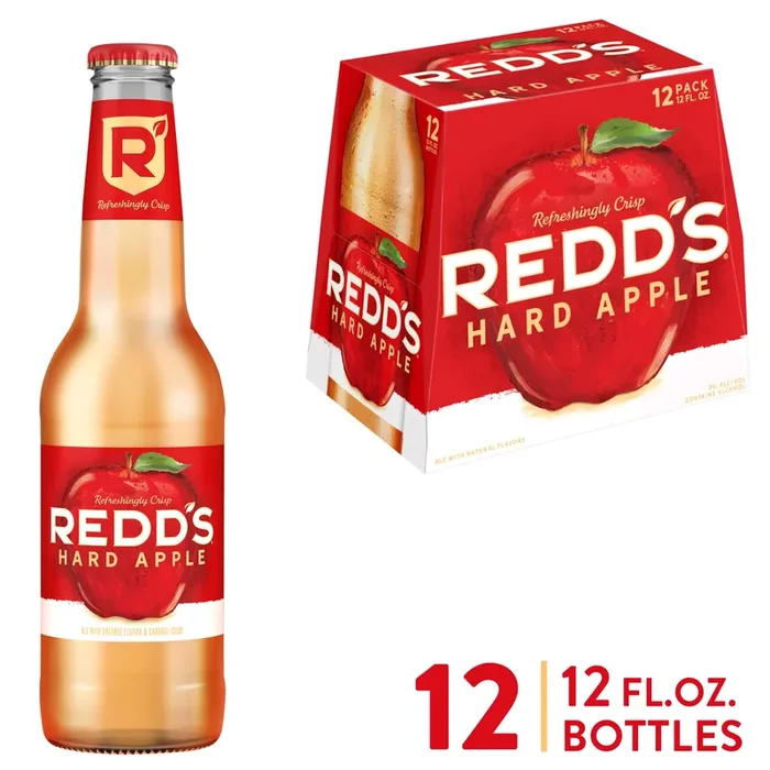Redd‘s Hard Apple Ale Beer, 12 Pack, 12 fl oz Bottles, 5% ABV