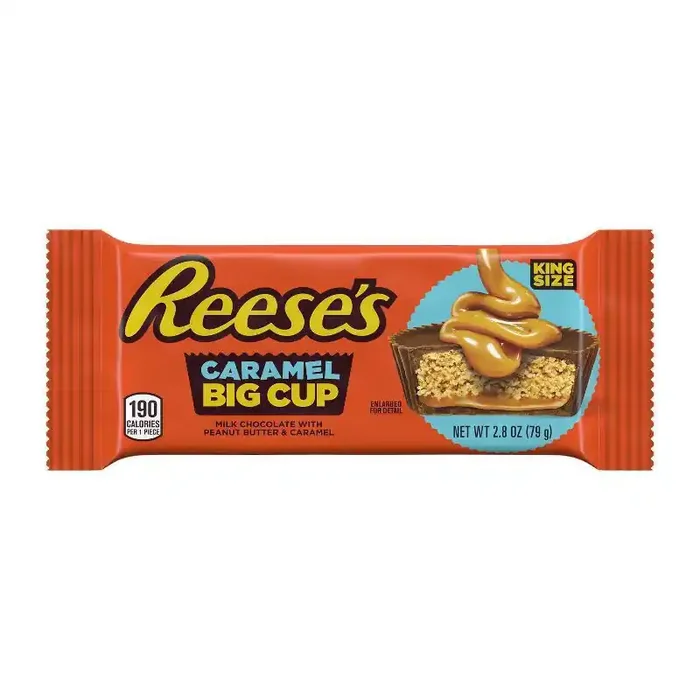 Reese‘s Big Cup Caramel Milk Chocolate King Size Peanut Butter Cups Candy – 2.8oz