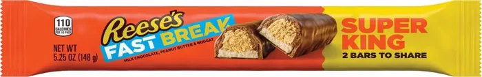 Reese‘s FAST BREAK Chocolate, Peanut Butter and Nougat Super King Size, Candy Bar, 5.25 oz
