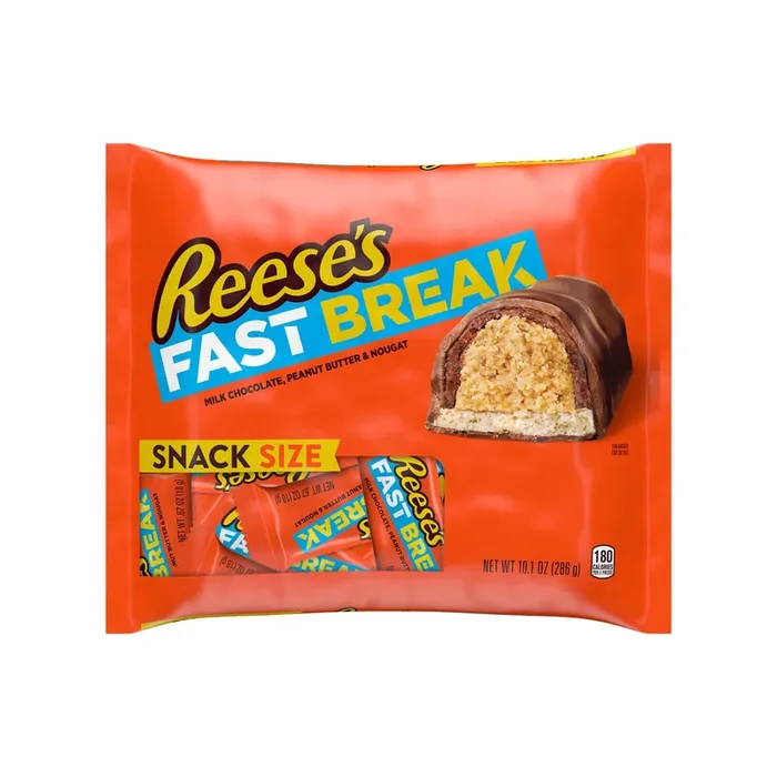 Reese‘s FAST BREAK Peanut Butter Nougat Snack Size, Candy Bag, 10.1 oz