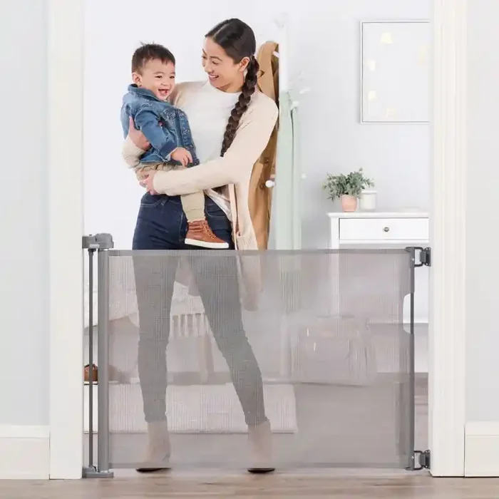 Regalo Fabric Retractable Baby Gate – Gray