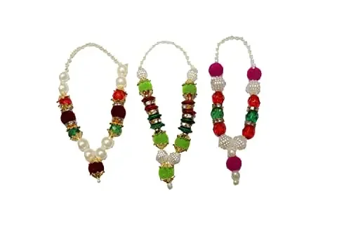 Reliable Combo Pack of Mala Garland For God Idols Moti Mala/Pooja Haar Mala/Kantha Har for God Small Puja Mala/Artificial MotiPearl Garland/Handmade Moti Mala/Jewellery for God Size – 3 Inch
