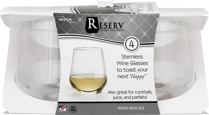 Reserv Stemless Wine Glasses, Plastic