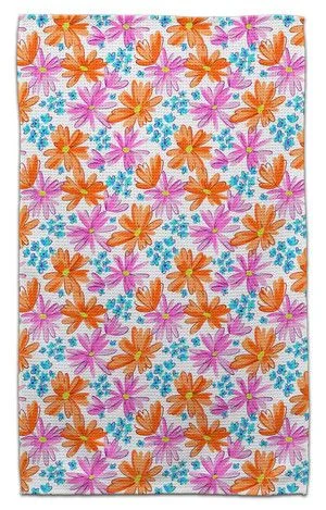 Retro Pink/Orange Daisy Eco-Friendly Towel