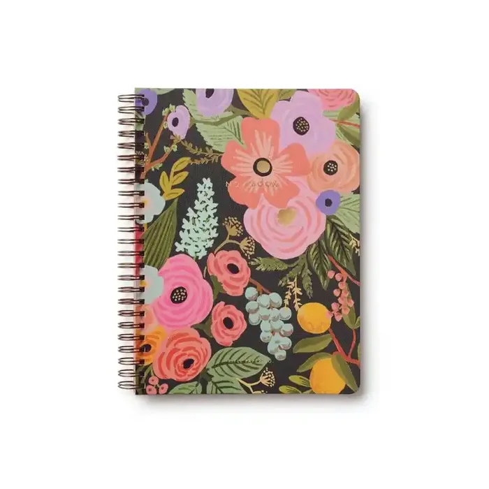 Rifle Paper Co. Garden Party Spiral Notebook Small Spiral Journal, Lined Paper, Soft Cover, 6×8.5 Inches, 150 Pages