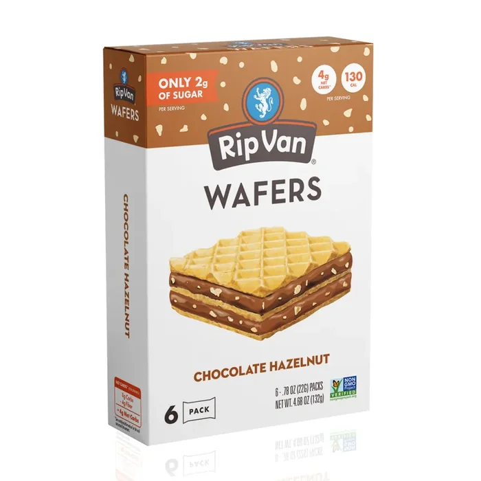Rip Van Chocolate Hazelnut Wafers 6 – 0.78 oz Packs