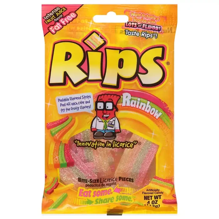 Rips Rainbow Licorice Pieces Bite-Size 5.5 oz