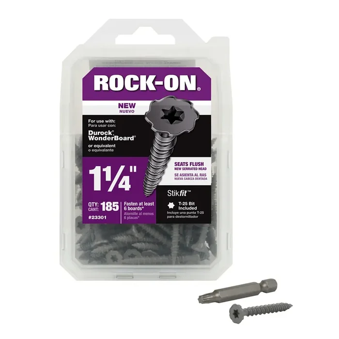 Rock-On 9 x 1-1/4-in Star -Drive Self-drilling Cement board Screws 185 -Count