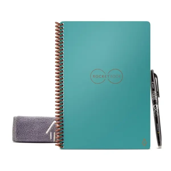 Rocketbook Core Executive Size Notebook, 6″ X 8-7/8″, Dot Ruled, 36 Pages, Teal