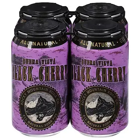 Rocky Mountain Soda Co. Rocky Mountain Buena Vista Black Cherry 4 Count – 12 Fl. Oz.