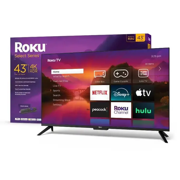 Roku 43″ Select Series 4K HDR Smart Roku TV with Roku TV Remote