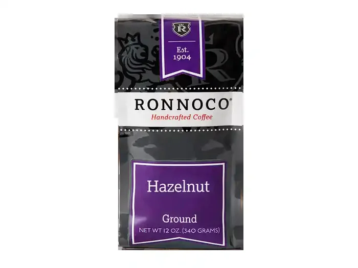 Ronnoco Hazelnut Ground Coffee – 12 oz