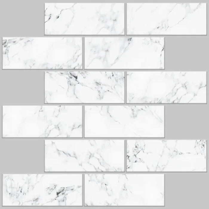 Roommates Carrara Marble Subway Peel And Stick Backsplash