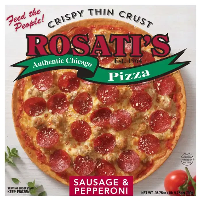 Rosati‘s Crispy Thin Crust Sausage Pepperoni Pizza