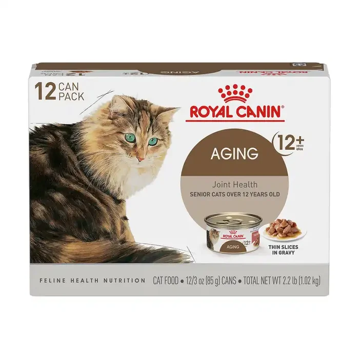 Royal Canin Aging 12+ Thin Slices in Gravy Canned Cat Food, 3 oz cans 6-pack
