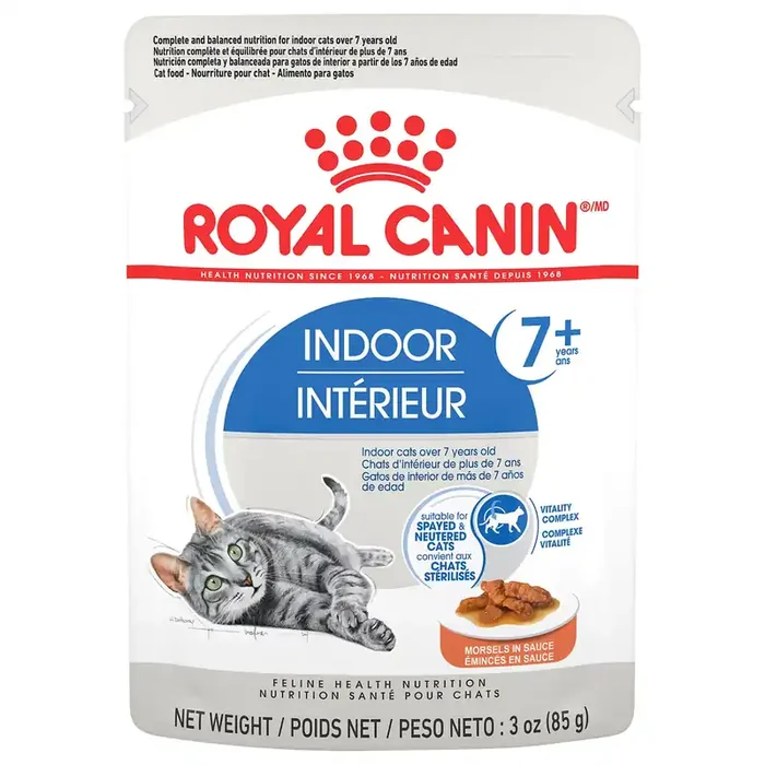 Royal Canin Feline Health Nutrition Indoor 7+ Morsels in Sauce Cat Food Pouch