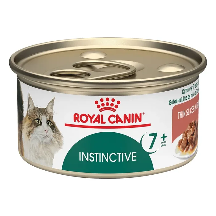 Royal Canin Feline Health Nutrition Instinctive 7+ Thin Slices in Gravy Canned Cat Food, 3 oz can