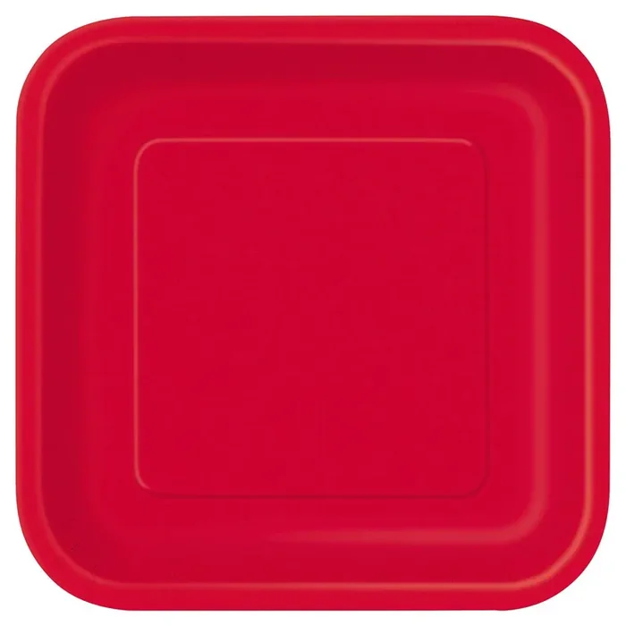Ruby Red Square Dinner Plates