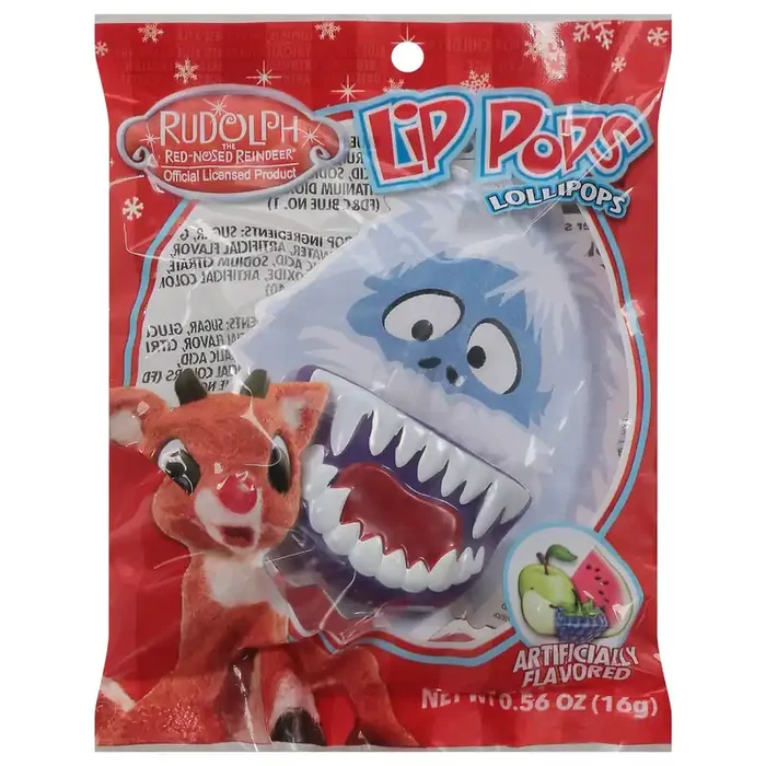 Rudolph The Red Nosed Reindeer Lip Pops Lollipops 0.56 oz