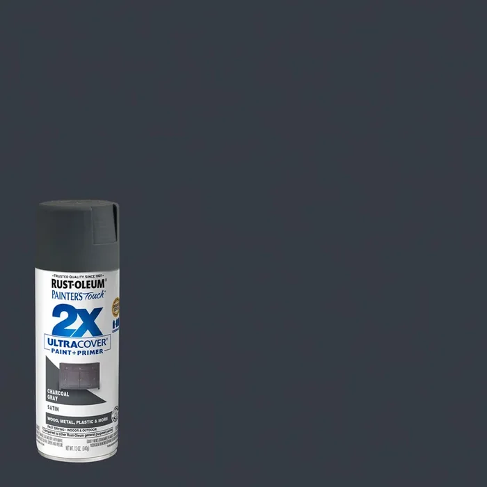 Rust-Oleum Rust-Oleum Painters Touch 2X Ultra Cover Satin Spray Paint- 350373, 12 ounce, Charcoal Gray