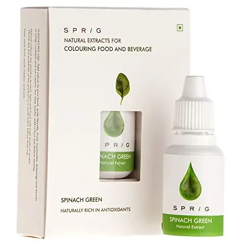 S P R I G Plant-based Natural Extracts Edible Food Colour – No Chemical additives (Vegan, Fresh Green Colour) – 15 ml