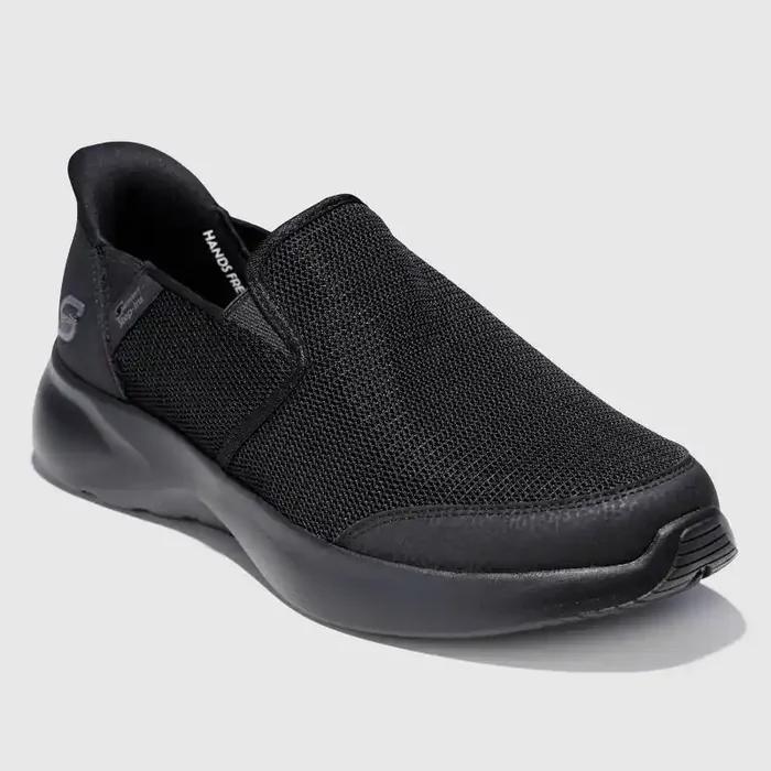 S Sport By Skechers Men‘s Presley Sneakers – Black 9 Slip-On, Cushioned Insole, Machine Washable, Non-Marking Outsole