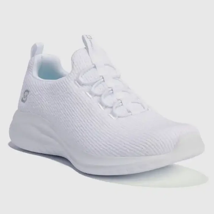 S Sport By Skechers Women‘s Charlize 2.0 Slip-On Sneakers – White 11 Cushioned Insole, Mesh Upper