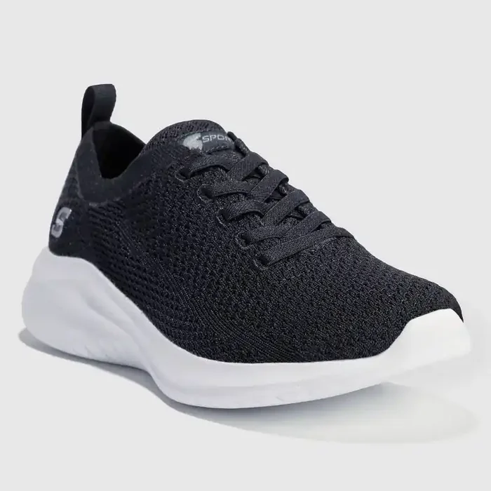 S Sport By Skechers Women‘s Resse 2.0 Elastic Gore Sneakers – Black 10 Cushioned Insole, Soft Outsole
