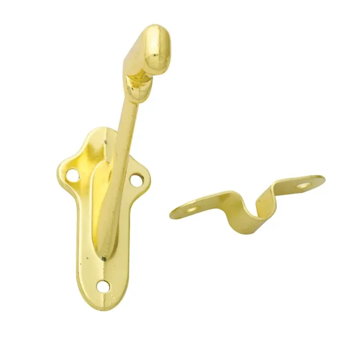 SafeRail 1.21-in x 3-in Bright Brass Finished Wrought iron Interior Handrail bracket