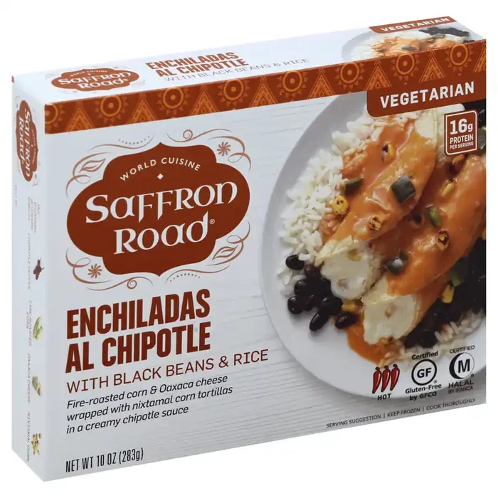 Saffron Road Enchiladas al Chipotle, Gluten-Free Mexican Meal, Frozen Dinner