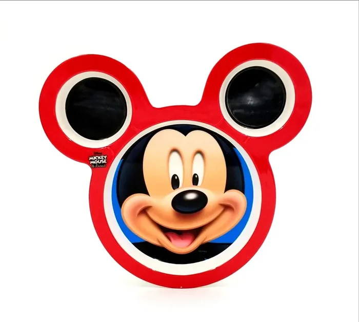 SAHARANPUR HANDICRAFTS Children‘s Mickey Mouse Shaped Serving Food Plate Mickey Mouse Bowl Fruit Plate Baby Cartoon Pie Bowl Plate Children Tableware (Set of 1)