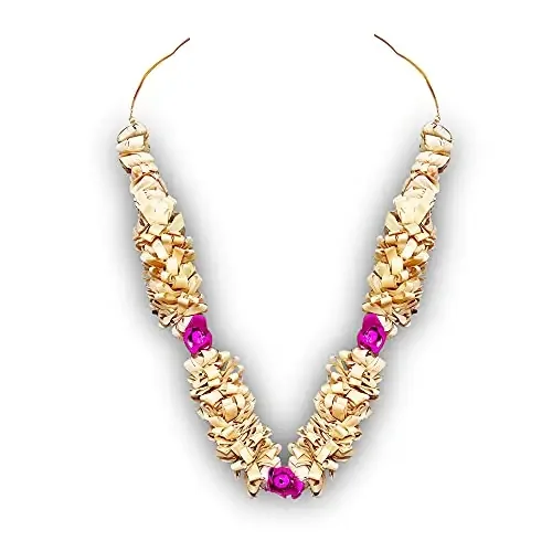 Sandalwood Mala !! Chandan Scented Wooden Chaal Haar/Mala (15 “inches) Chanadn Haar/Mala !! Sandalwood Mala for Photo Frame !! Garland for God Pooja Room !! Mala For Phot Frame Garland for God