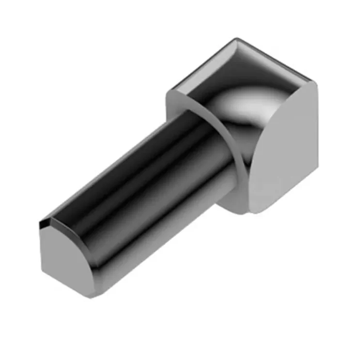 Schluter Systems Rondec 0.313-in W x 1-in L Polished chrome anodized aluminum Aluminum Inside corner Tile Edge Trim