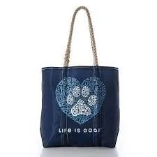 Sea Bags Life is Good Love Paw Tote