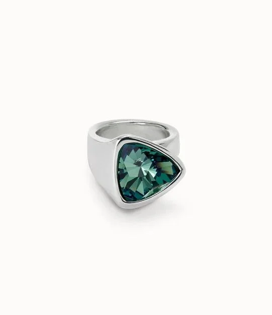 Ser Camaleónica Silver Ring Green Stone Size 7