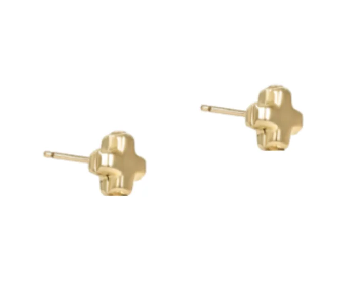 SIGNATURE CROSS SMALL GOLD STUD – GOLD